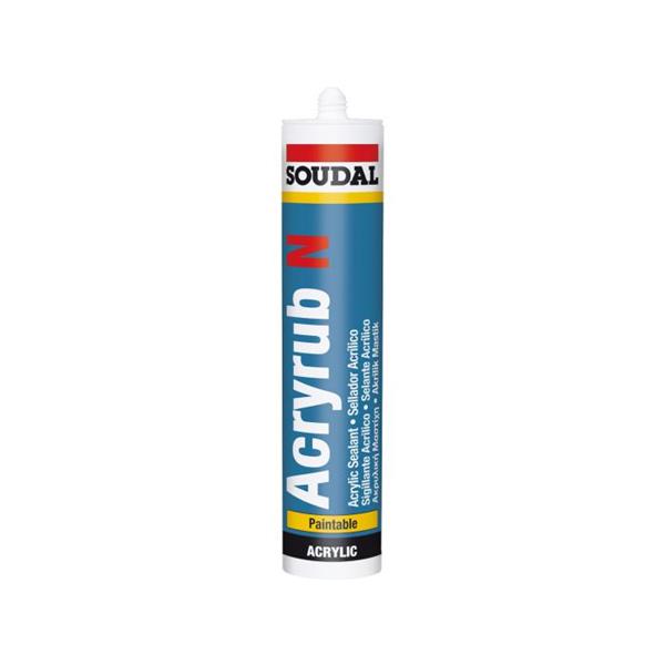 MASILLA ACRILICA SOUDAL ACRYRUB BLANCA CARTUCHO 310 ML