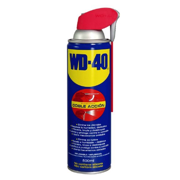 LUBRICANTE MULTIUSO  WD-40 500ML DOBLE ACCIÓN CON DOSIFICADOR